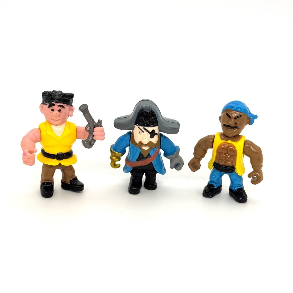 Vintage 1990 Soma Pirate Action Figures Lot of 3 PVC Mini Toys